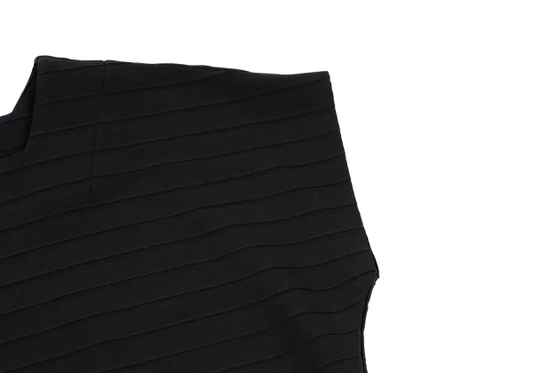 ISSEY MIYAKE Striped Weave Cutting Design Square Neck Dress K-163358_005