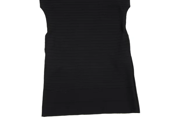 ISSEY MIYAKE Striped Weave Cutting Design Square Neck Dress K-163358_006