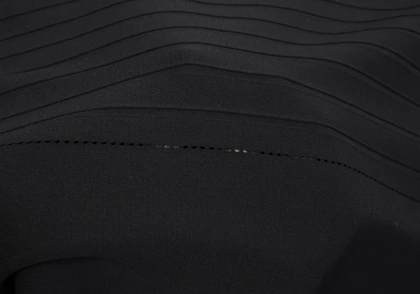 ISSEY MIYAKE Striped Weave Cutting Design Square Neck Dress K-163358_011