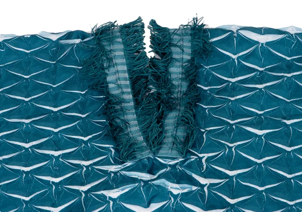 ISSEY MIYAKE Triangle Steam Stretch Pleated Fringe Neck Over Poncho K-163359_005