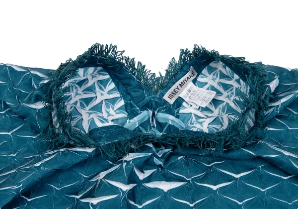 ISSEY MIYAKE Triangle Steam Stretch Pleated Fringe Neck Over Poncho K-163359_006