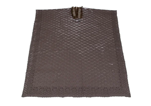 ISSEY MIYAKE Triangle Steam Stretch Pleated Fringe Neck Over Poncho K-163360_002