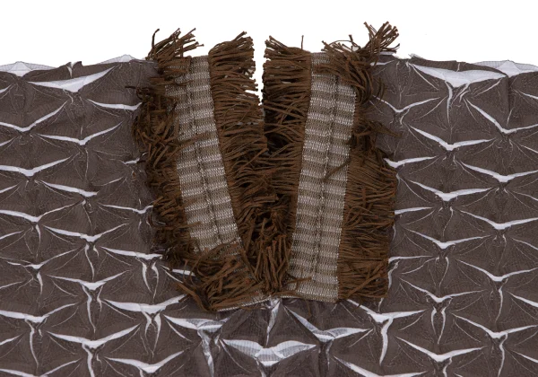 ISSEY MIYAKE Triangle Steam Stretch Pleated Fringe Neck Over Poncho K-163360_004