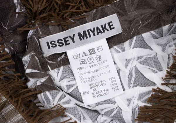 ISSEY MIYAKE Triangle Steam Stretch Pleated Fringe Neck Over Poncho K-163360_011