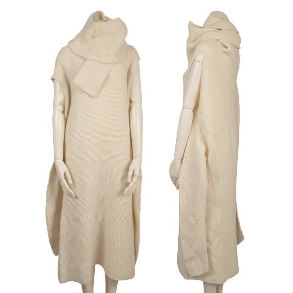 ISSEY MIYAKE Stole Design Knit Dress Ivory 2 K-163363_001