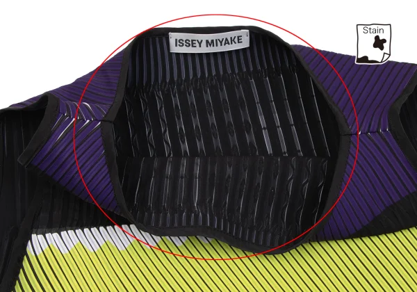 ISSEY MIYAKE Pleated Geometric Print Sleeveless Dress K-163364_005