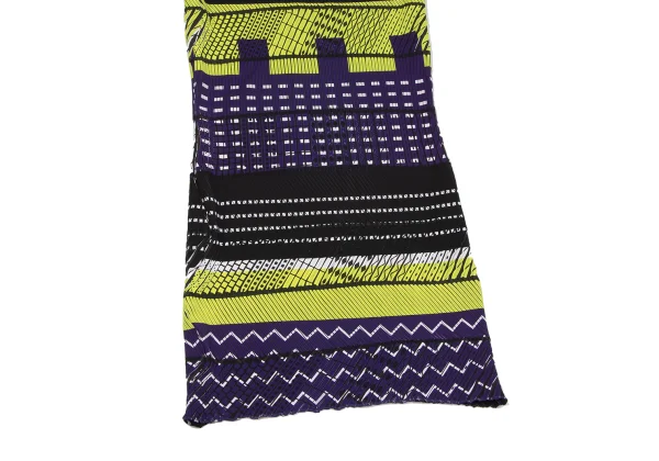 ISSEY MIYAKE Pleated Geometric Print Sleeveless Dress K-163364_007