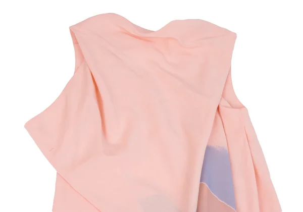 ISSEY MIYAKE Sheer Square Printed Drape Design Sleeveless Dress K-163365_003