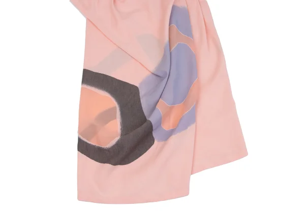 ISSEY MIYAKE Sheer Square Printed Drape Design Sleeveless Dress K-163365_008