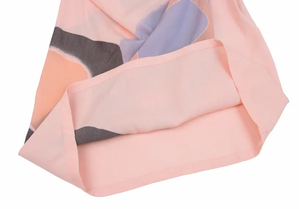 ISSEY MIYAKE Sheer Square Printed Drape Design Sleeveless Dress K-163365_011