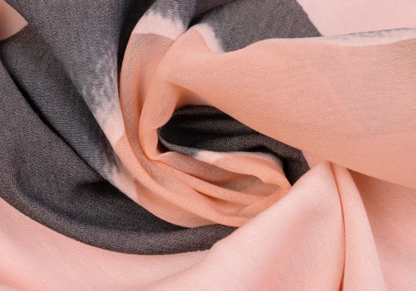 ISSEY MIYAKE Sheer Square Printed Drape Design Sleeveless Dress K-163365_015