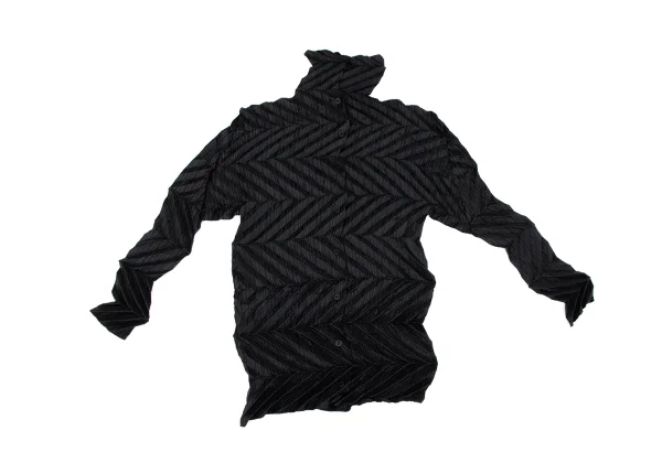 ISSEY MIYAKE Zigzag Pleated Long Sleeve Shirt K-163367_002