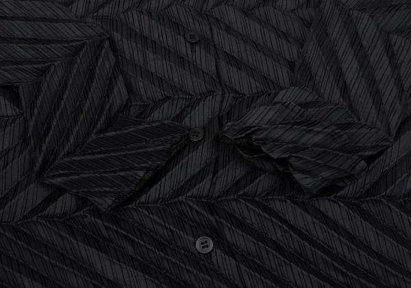 ISSEY MIYAKE Zigzag Pleated Long Sleeve Shirt K-163367_008