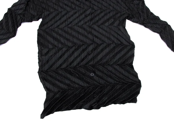 ISSEY MIYAKE Zigzag Pleated Long Sleeve Shirt K-163367_009