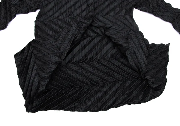 ISSEY MIYAKE Zigzag Pleated Long Sleeve Shirt K-163367_010