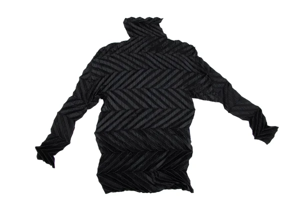 ISSEY MIYAKE Zigzag Pleated Long Sleeve Shirt K-163367_011