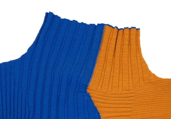 ISSEY MIYAKE Bicolor Wave Ribbed Knit Sweater K-163373_004