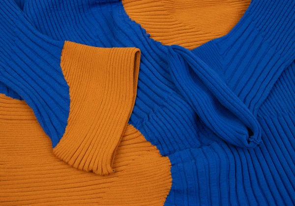 ISSEY MIYAKE Bicolor Wave Ribbed Knit Sweater K-163373_008