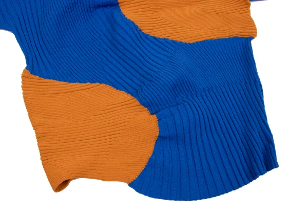 ISSEY MIYAKE Bicolor Wave Ribbed Knit Sweater K-163373_009