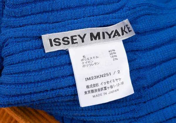 ISSEY MIYAKE Bicolor Wave Ribbed Knit Sweater K-163373_013