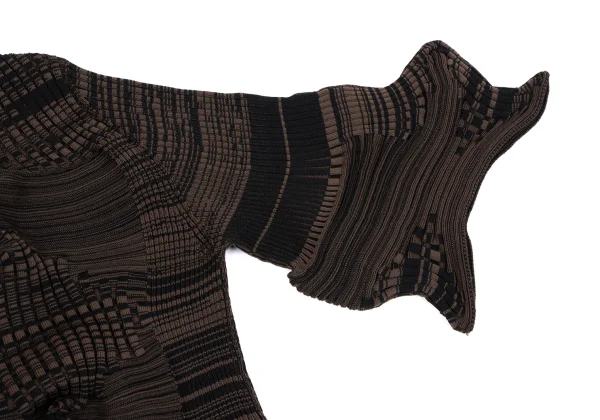 ISSEY MIYAKE Geometric Wave Knit Short Sleeve Sweater K-163374_005