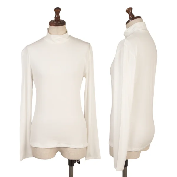 ISSEY MIYAKE High Neck Stretch T-shirt White 3 K-163376_001