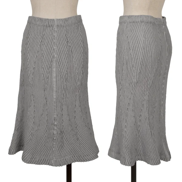 ISSEY MIYAKE 3D Steam Stretch Pleated Skirt Grey 2 K-163377_001