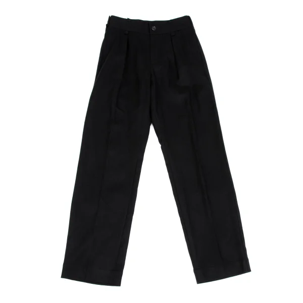 ISSEY MIYAKE Side Rib Switching Blend Wool Pants Black 1 K-163382_001