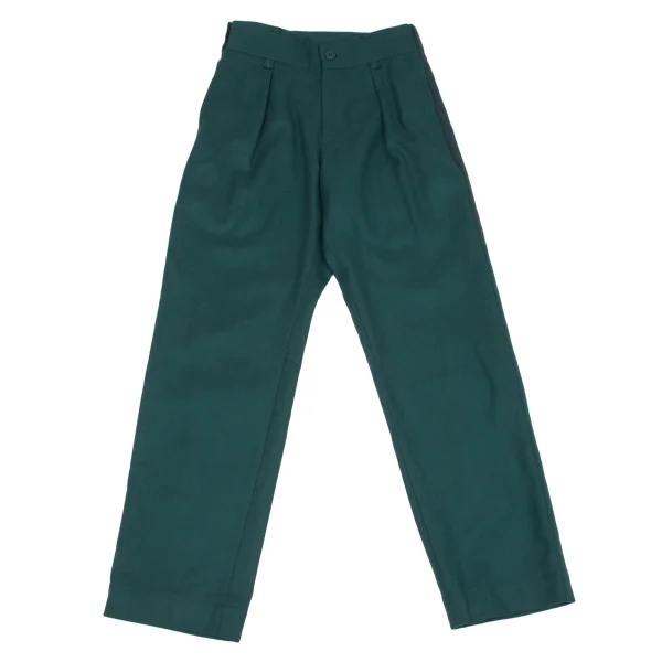ISSEY MIYAKE Side Rib Switching Wool Blend Pants Green 1 K-163383_001