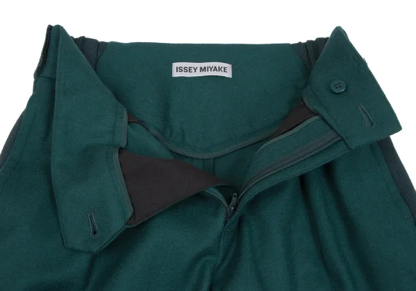 ISSEY MIYAKE Side Rib Switching Wool Blend Pants K-163383_006