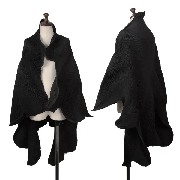 Unbranded 3D Stretch Steam Pleated Large Stole Black Free K-163384_001