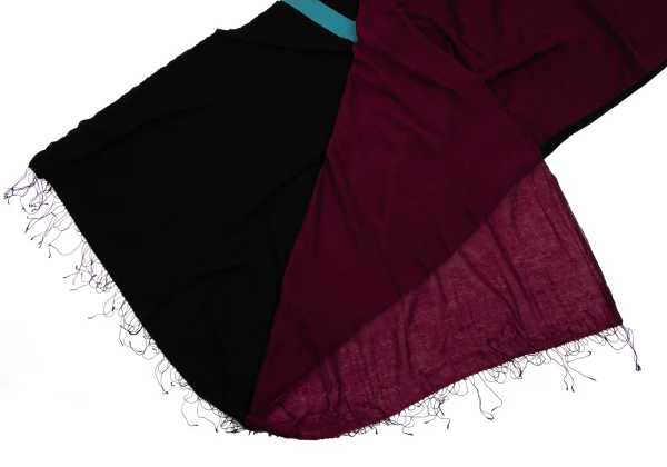 Unbranded Color Block Fringe Large Stole  K-163388_005