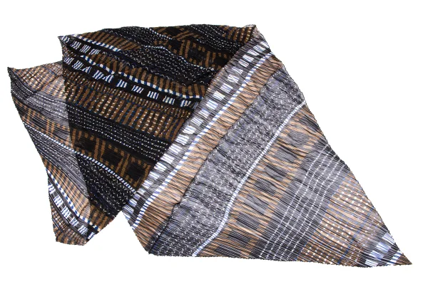 Unbranded Geometric Printed Sheer Diamond Pleated Large Stole K-163393_003