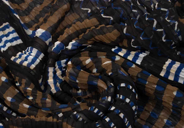 Unbranded Geometric Printed Sheer Diamond Pleated Large Stole K-163393_004