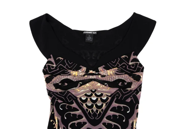 VIVIENNETAM Dragon Printed Mesh Camisole K-163400_003
