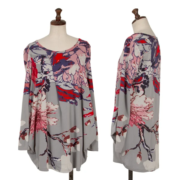 VIVIENNETAM Floral Printed Side Volume Mesh T-shirt Multi-Color 0 K-163401_001