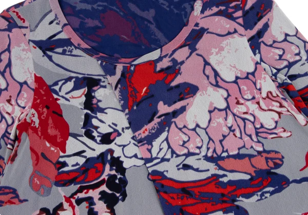 VIVIENNETAM Floral Printed Side Volume Mesh T-shirt K-163401_005