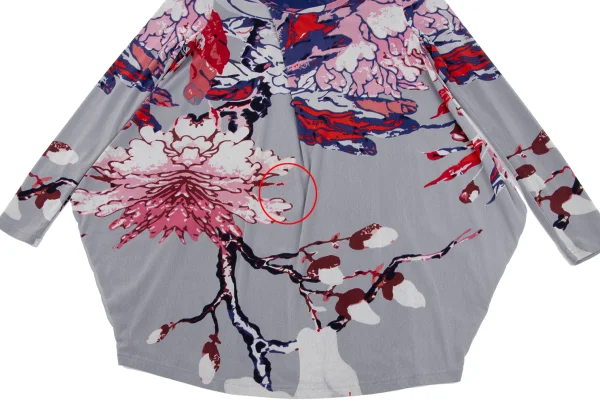 VIVIENNETAM Floral Printed Side Volume Mesh T-shirt K-163401_009
