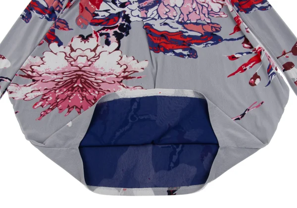 VIVIENNETAM Floral Printed Side Volume Mesh T-shirt K-163401_012