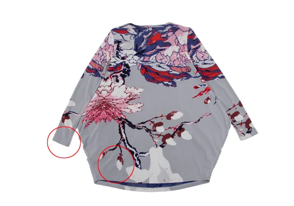 VIVIENNETAM Floral Printed Side Volume Mesh T-shirt K-163401_013