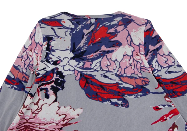 VIVIENNETAM Floral Printed Side Volume Mesh T-shirt K-163401_016