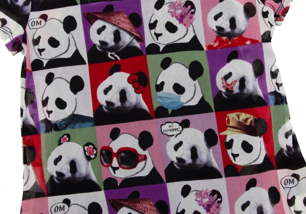VIVIENNETAM Panda Printed Mesh Short Sleeve T-shirt K-163402_011