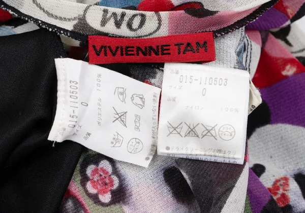 VIVIENNETAM Panda Printed Mesh Short Sleeve T-shirt K-163402_013