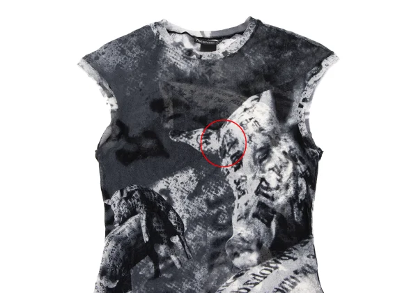 VIVIENNETAM Pig Printed Mesh Sleeveless Top K-163403_003