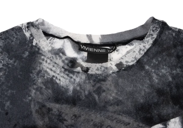 VIVIENNETAM Pig Printed Mesh Sleeveless Top K-163403_005