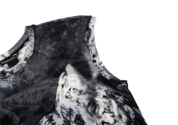 VIVIENNETAM Pig Printed Mesh Sleeveless Top K-163403_006