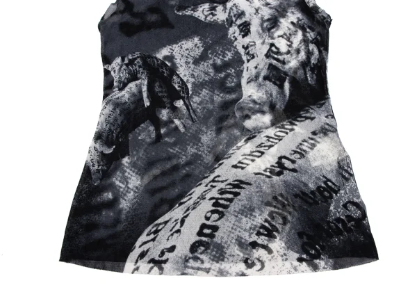 VIVIENNETAM Pig Printed Mesh Sleeveless Top K-163403_009