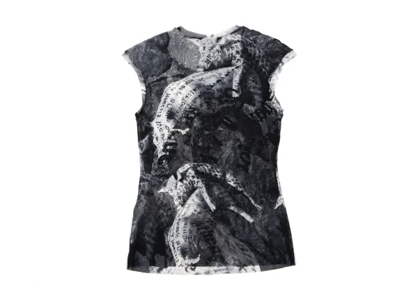 VIVIENNETAM Pig Printed Mesh Sleeveless Top K-163403_012