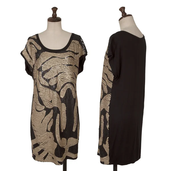 VIVIENNETAM Sequin Decorated Sleeveless Top Black,Beige 0 K-163407_001