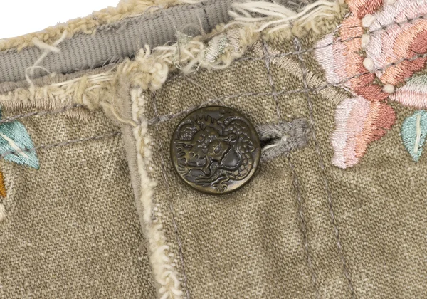 VIVIENNETAM Floral Embroidered Denim Skirt K-163410_006